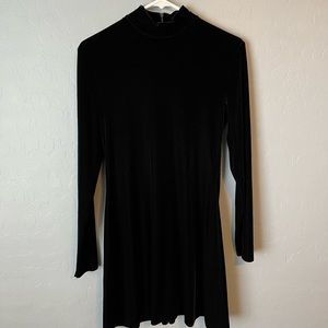 Vintage Blue Long Sleeve Turtleneck Dress